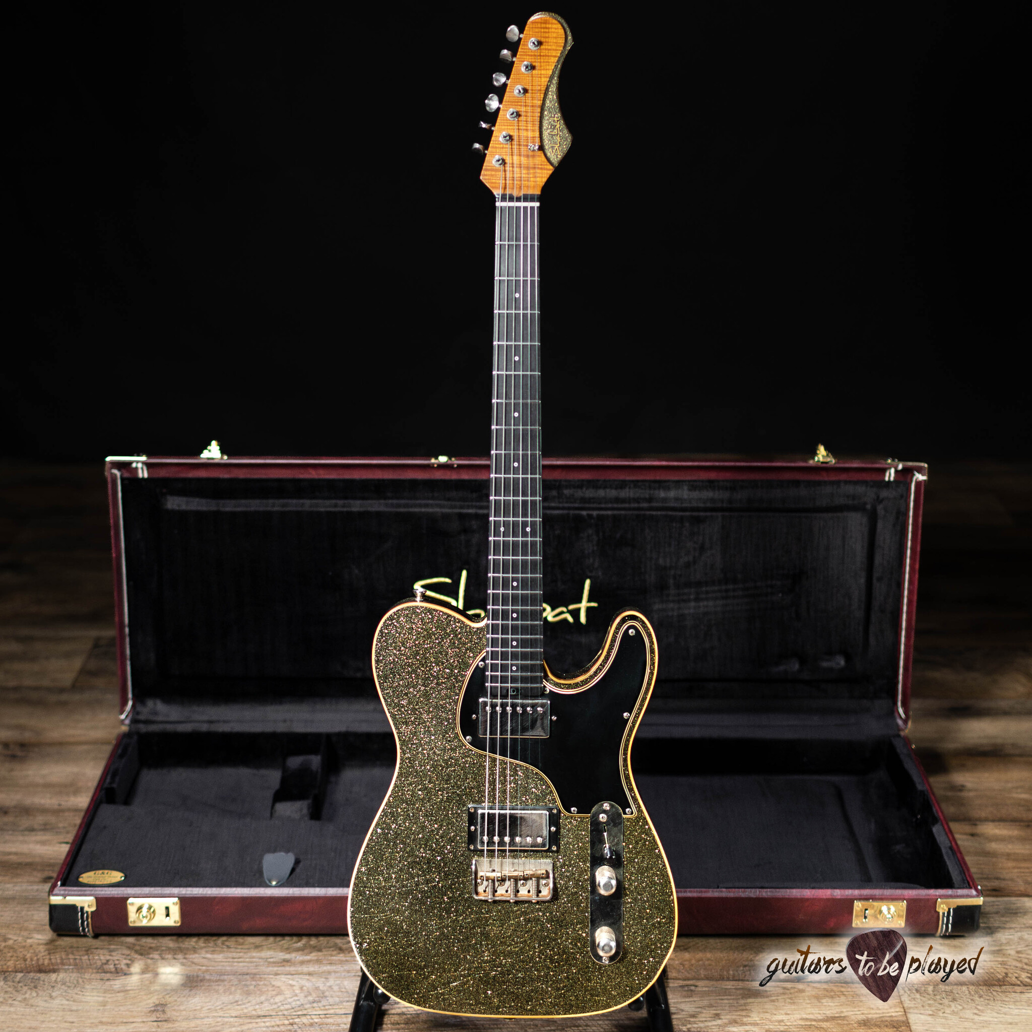 ギター Creamery pickup Black Cat Gold Set Shabat Lion Special Korina Body w/ Stainless Frets –Gold