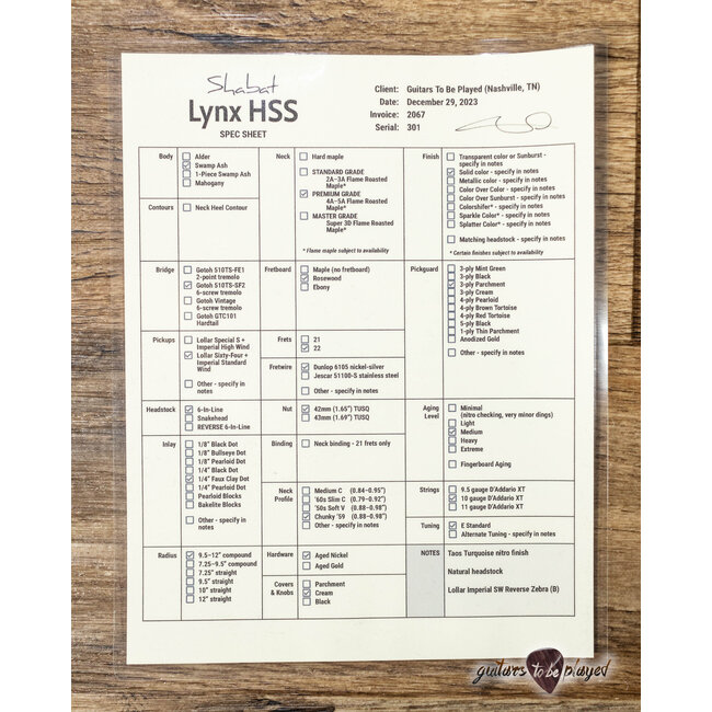 Shabat Lynx HSS Swamp Ash S-Style w/ Lollar 64's & Imperial – Taos Turquoise