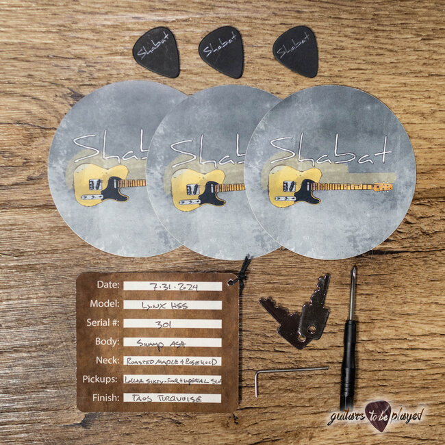 Shabat Lynx HSS Swamp Ash S-Style w/ Lollar 64's & Imperial – Taos Turquoise