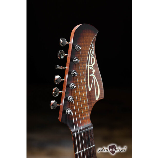 Shelton GalaxyFlite Redwood w/ Flame Maple & Lambertones Grinders – Violin Burst
