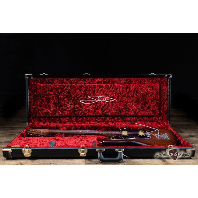 Shelton GalaxyFlite Redwood w/ Flame Maple & Lambertones Grinders – Violin Burst