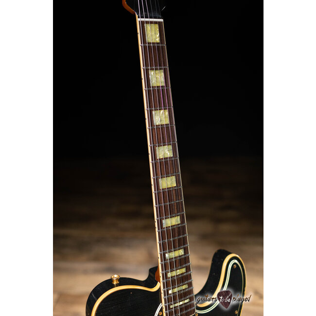 Shabat Lion JD Mahogany 24.75" Scale Guitar w/ Case - Black over Gold