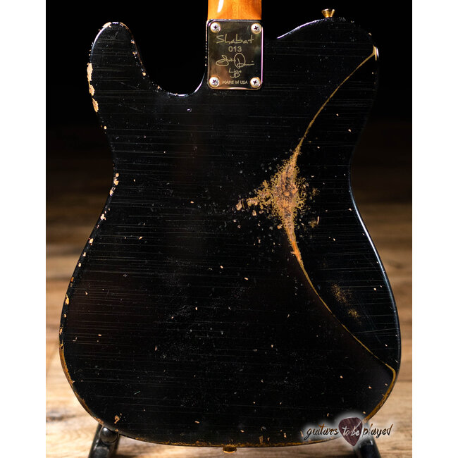 Shabat Lion JD Mahogany 24.75" Scale Guitar w/ Case - Black over Gold