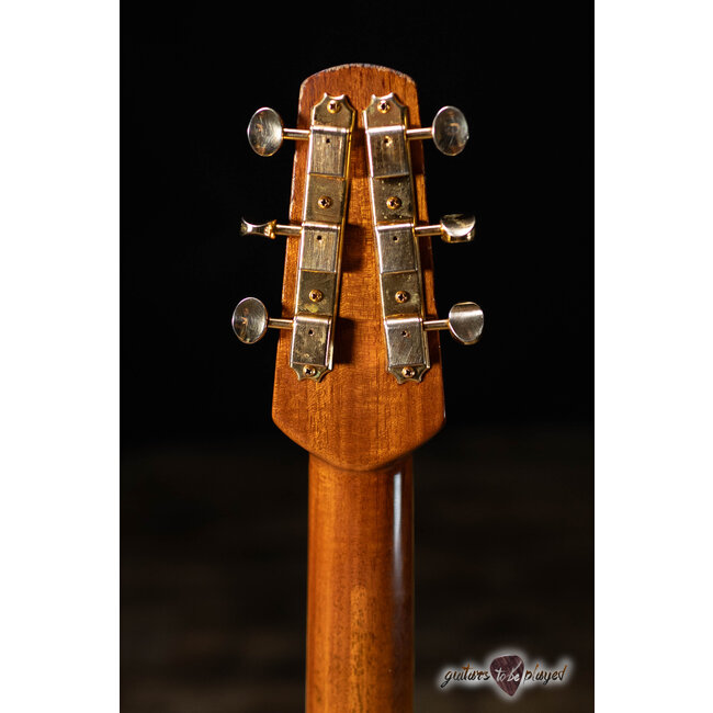 Shabat Lion JD Mahogany 24.75" Scale Guitar w/ Case - Black over Gold