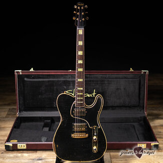 Shabat Guitars Shabat Lion JD Mahogany 24.75" Scale Guitar w/ Case - Black over Gold