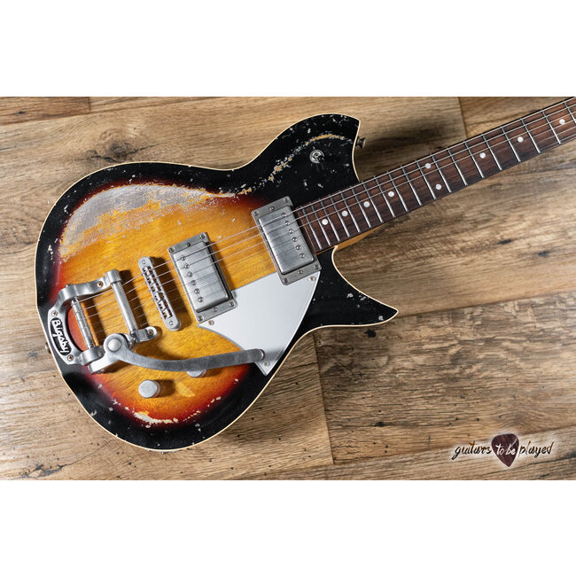 Fano RB6 Alt de Facto Mahogany Lollar Imperial Guitar w/ Bigsby – 3-Tone Burst