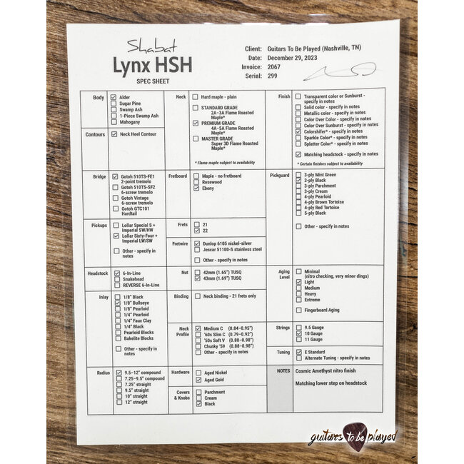 Shabat Lynx HSH Alder S-Style w/ Flame Roasted Maple & Ebony – Cosmic Amethyst