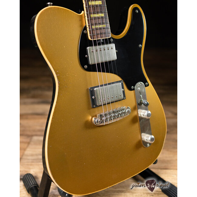 Shabat Lion JD Mahogany 24.75" Scale Guitar w/ Case – Gold Top