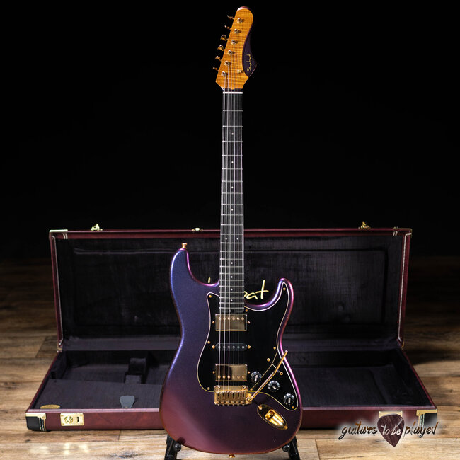 Shabat Lynx HSH Alder S-Style w/ Flame Roasted Maple & Ebony – Cosmic Amethyst