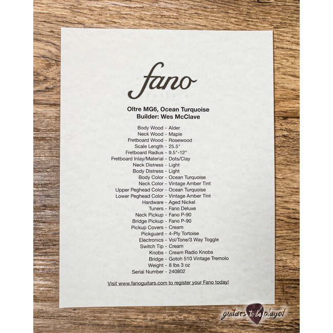 Fano MG6 Oltre P-90 Guitar w/ Gigbag – Ocean Turquoise