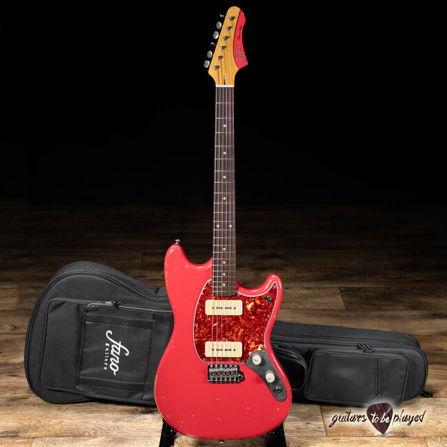 ギター Fano Guitars oltre mg6 Fano MG6 Oltre P-90 Guitar w/ Gigbag – Fiesta Red - Guitars