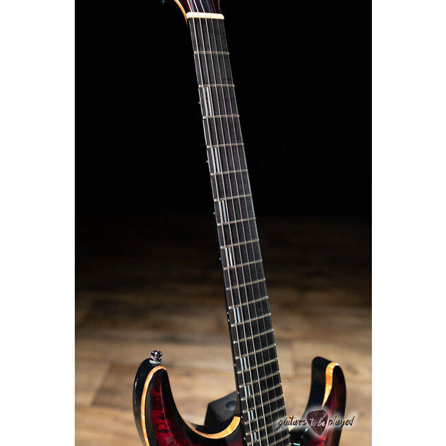 ESP Horizon NT CTM Burled Maple Top Guitar w/ Case – See Thru Red Burst