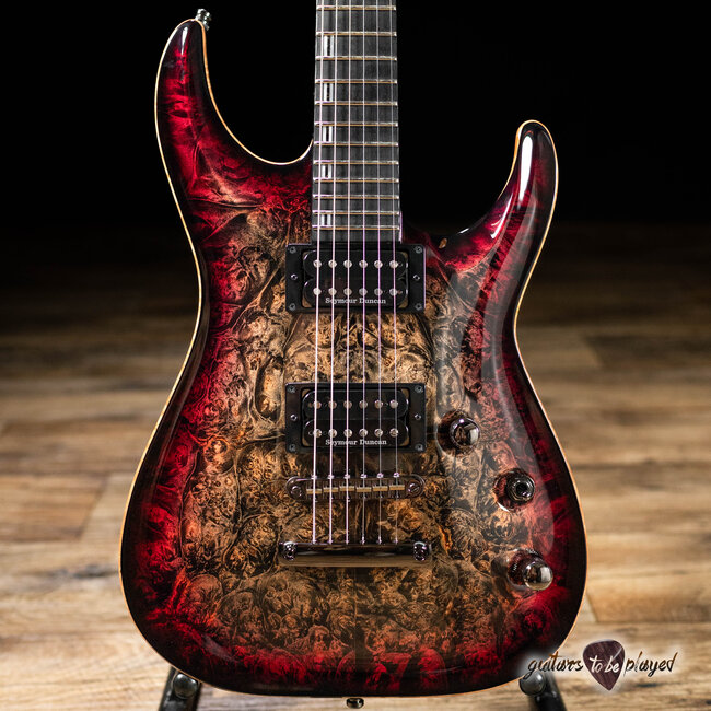 ESP Horizon NT CTM Burled Maple Top Guitar w/ Case – See Thru Red Burst