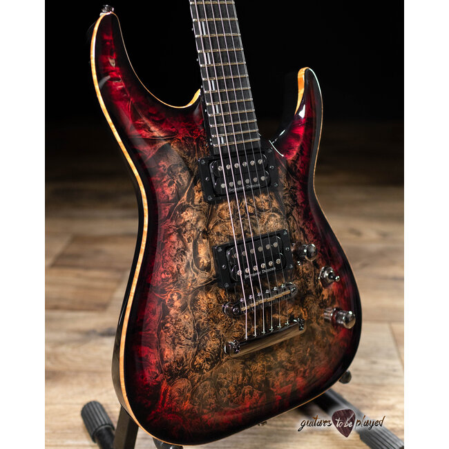 ESP Horizon NT CTM Burled Maple Top Guitar w/ Case – See Thru Red Burst
