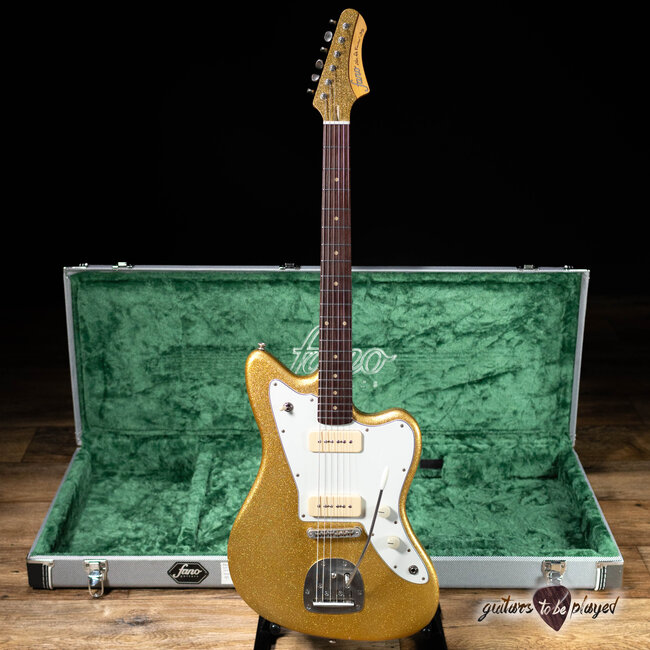 Fano JM6 Alt de Facto Lambertones Ristretto Guitar w/ Descendant – Gold Sparkle