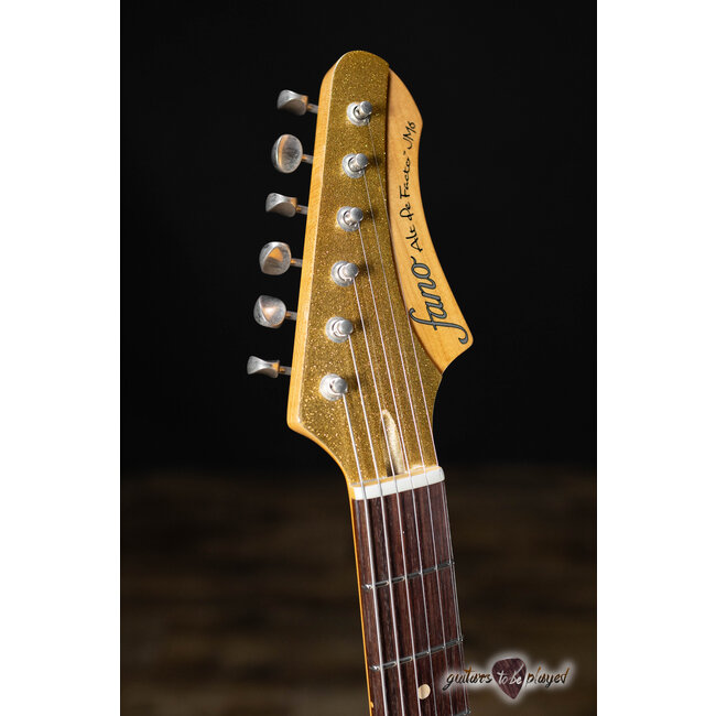 Fano JM6 Alt de Facto Lambertones Ristretto Guitar w/ Descendant – Gold Sparkle