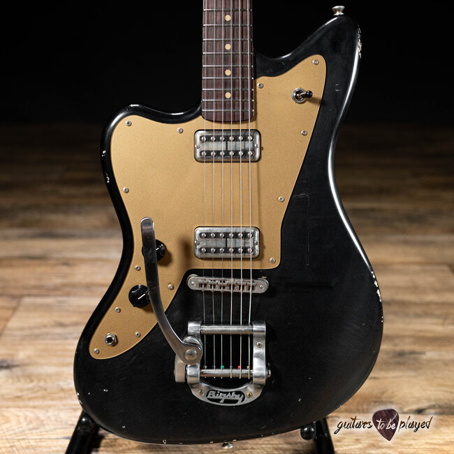 Fano JM6 Alt de Facto Left-Handed Lamber’Trons Bigsby Guitar w/ Case –Bull Black