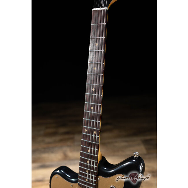 Fano JM6 Alt de Facto Left-Handed Lamber’Trons Bigsby Guitar w/ Case –Bull Black