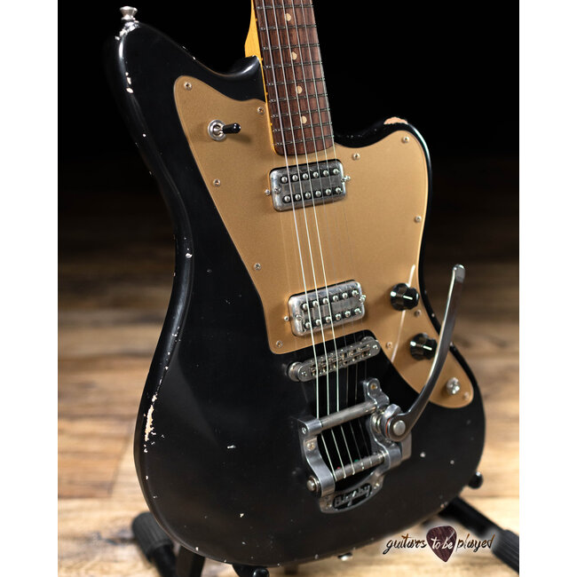 Fano JM6 Alt de Facto Lamber’Trons Bigsby Guitar w/ Case – Bull Black