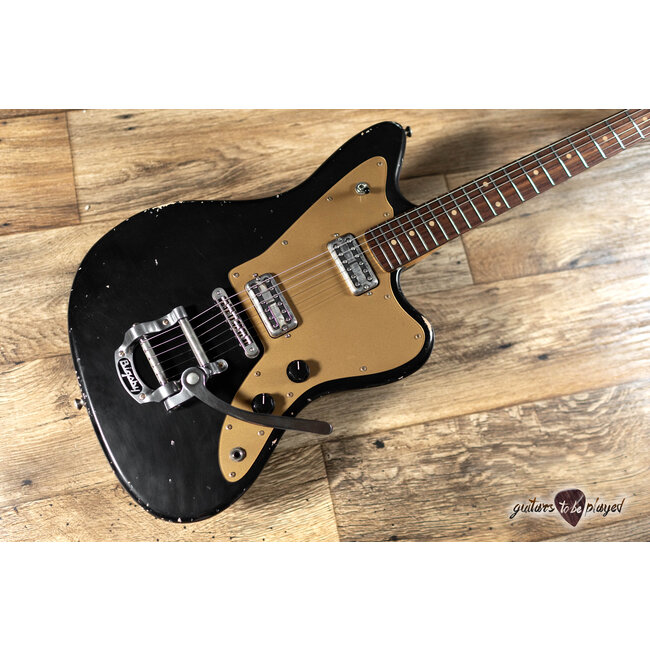 Fano JM6 Alt de Facto Lamber’Trons Bigsby Guitar w/ Case – Bull Black