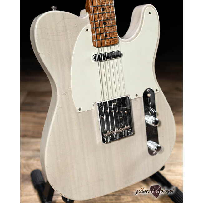 Mario Martin Guitars Paulownia T-Style w/ Flame Roasted Neck – Mary Kaye White