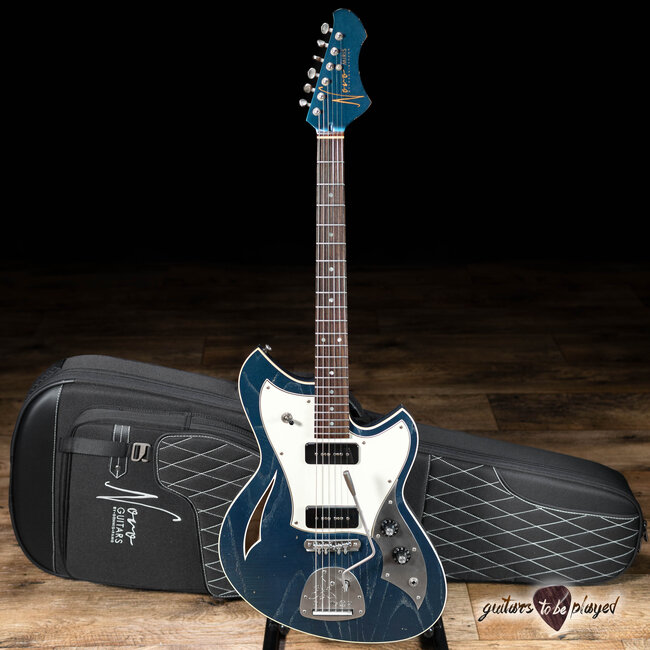 Novo Nucleus Miris J Semi-Hollow Guitar w/ Fralin P-90s – Lake Como Blue