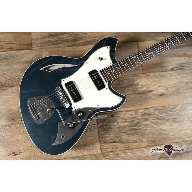 Novo Nucleus Miris J Semi-Hollow Guitar w/ Fralin P-90s – Lake Como Blue