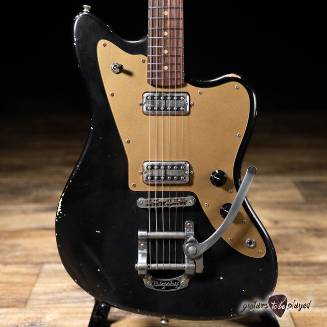 Fano JM6 Alt de Facto Lamber’Trons Bigsby Guitar w/ Case – Bull Black