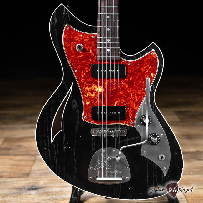 Novo Nucleus Miris J Semi-Hollow Guitar w/ Fralin P-90s – Bull Black