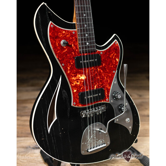 Novo Nucleus Miris J Semi-Hollow Guitar w/ Fralin P-90s – Bull Black