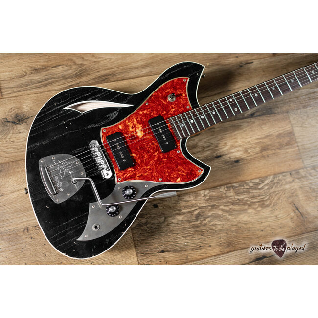 Novo Nucleus Miris J Semi-Hollow Guitar w/ Fralin P-90s – Bull Black