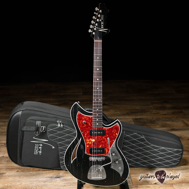 Novo Nucleus Miris J Semi-Hollow Guitar w/ Fralin P-90s – Bull Black