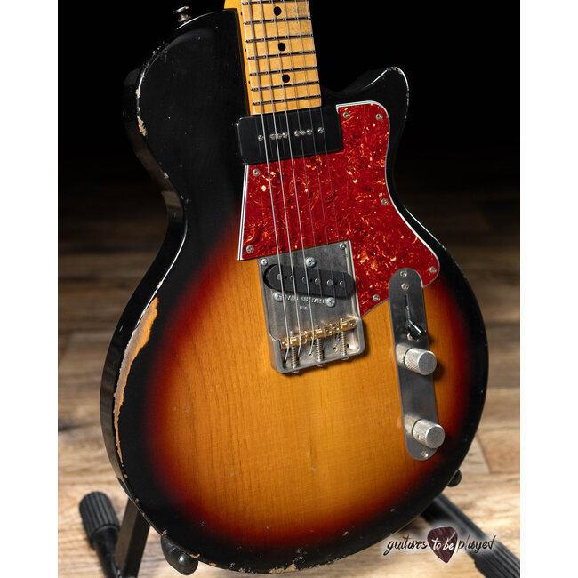 Fano SP6 Oltre Maple Neck Lollar P-90 & Fano T Guitar w/ Bag – 3-Tone Sunburst
