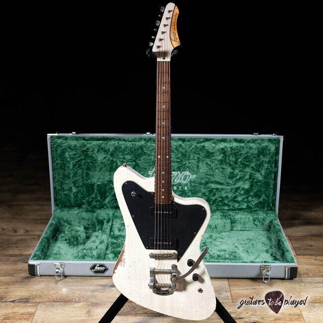 Fano PX6 Alt de Facto Mahogany Lollar P-90 Guitar w/ Bigsby & Case – Driftwood