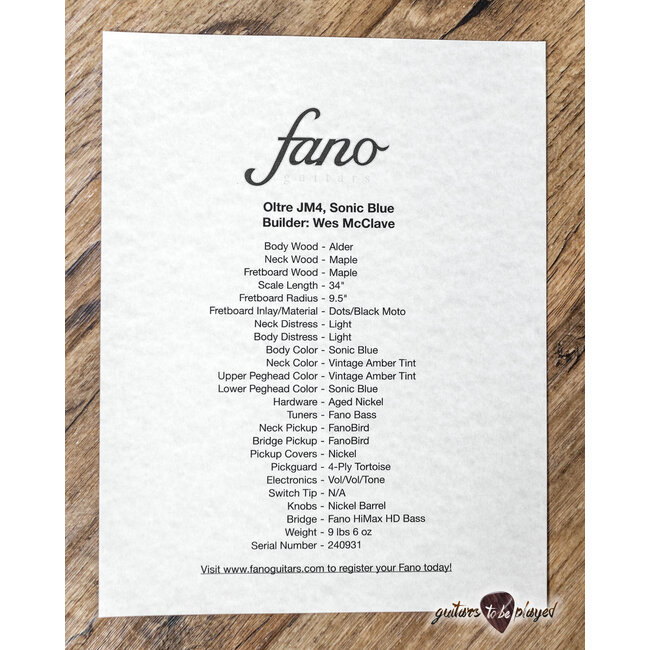 Fano JM4 Oltre Maple Neck Electric Bass w/ Gigbag – Sonic Blue