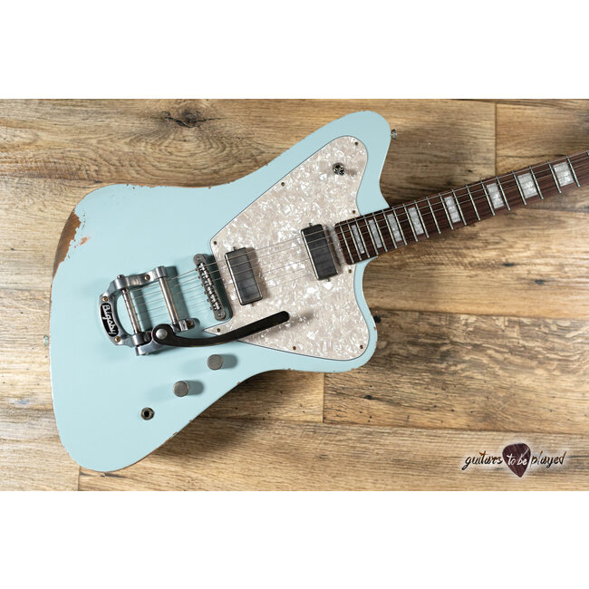 Fano PX6 Alt de Facto Lollar Firebird Guitar w/ Bigsby & Case – Blue Boy