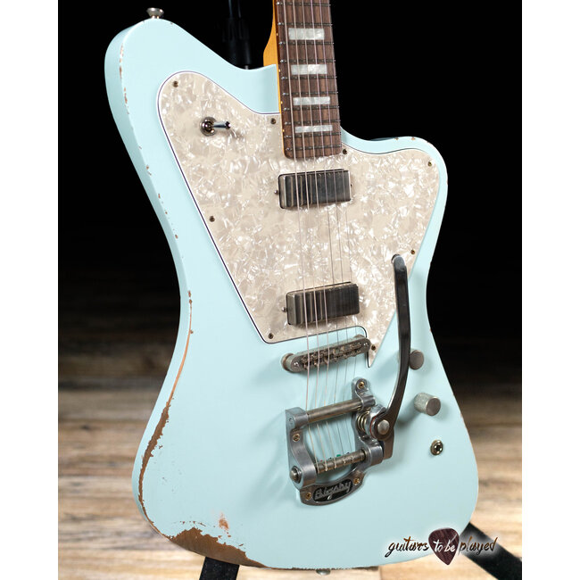 Fano PX6 Alt de Facto Lollar Firebird Guitar w/ Bigsby & Case – Blue Boy