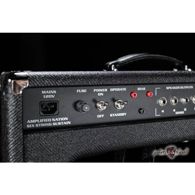 Amplified Nation Six String Sustain 50W Head & 115 Cab – Black Lacquered Tweed