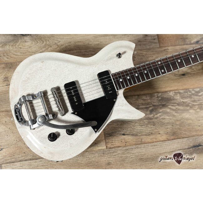 Fano RB6 Alt de Facto Mahogany Lollar Staple P-90 Guitar w/ Bigsby – Driftwood