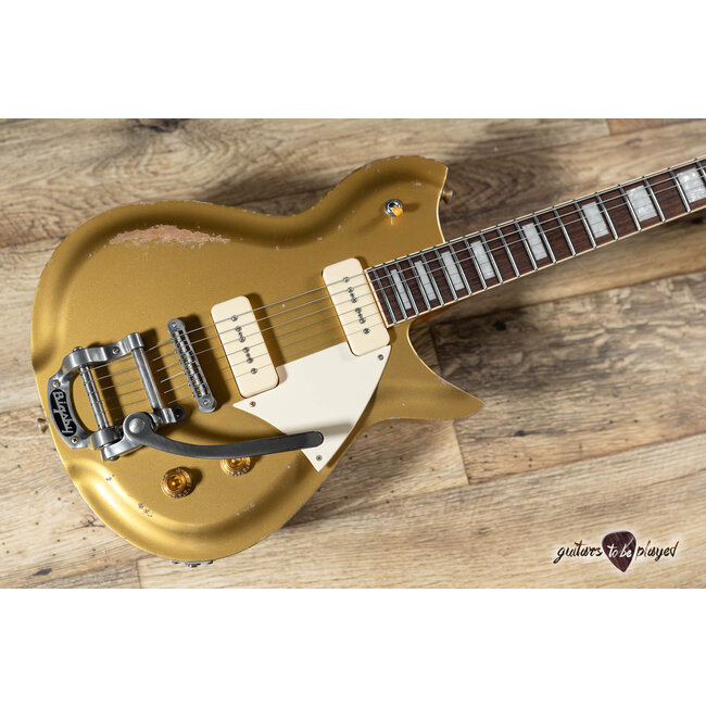 Fano RB6 Alt de Facto Lollar P-90 Bigsby Guitar w/ Case – Gold Top