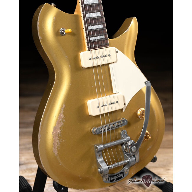 Fano RB6 Alt de Facto Lollar P-90 Bigsby Guitar w/ Case – Gold Top