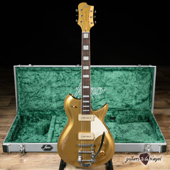 Fano RB6 Alt de Facto Lollar P-90 Bigsby Guitar w/ Case – Gold Top
