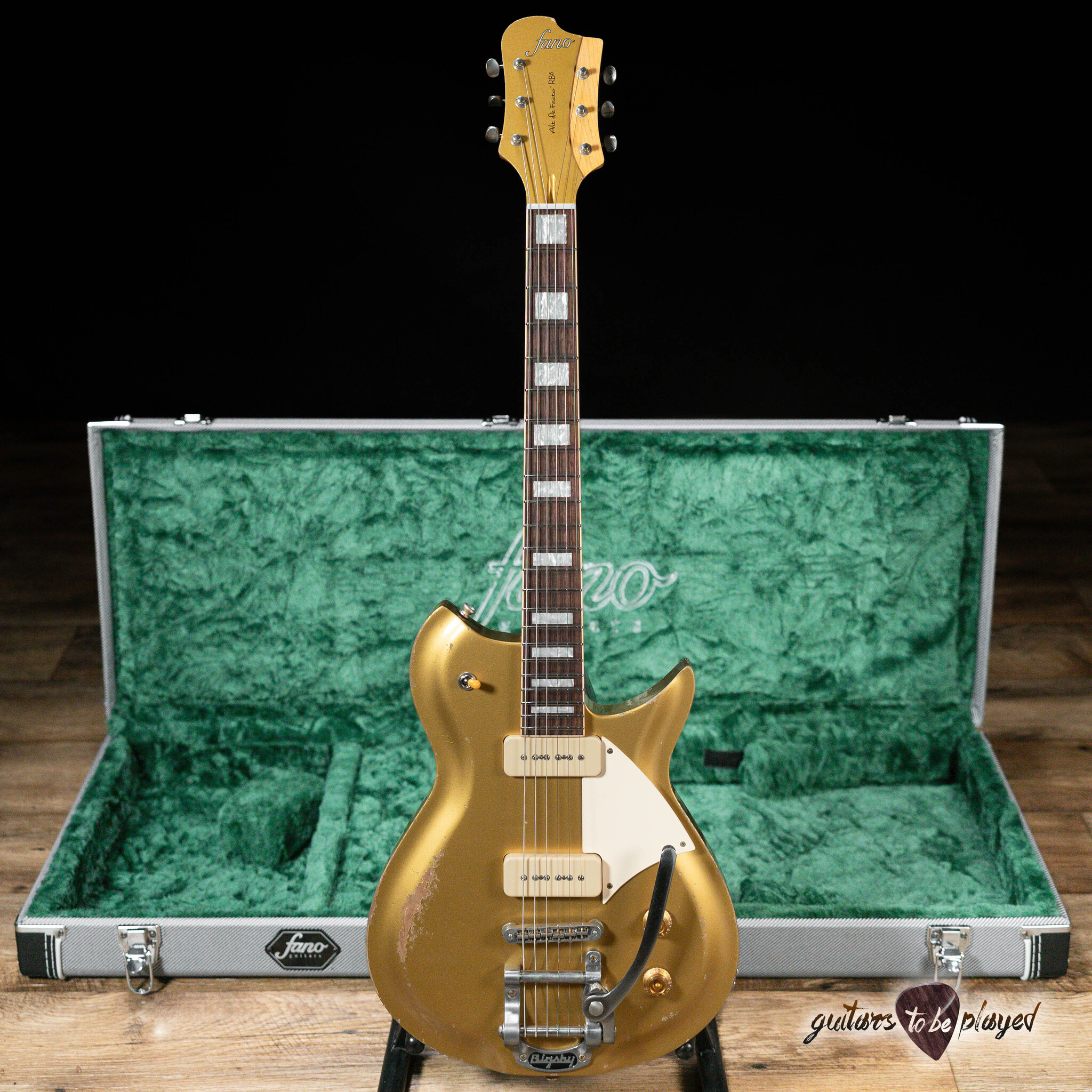 高級ブランド Lollar Facto de Alt RB6 Fano P-90 Case w/ Guitar Bigsby ギター