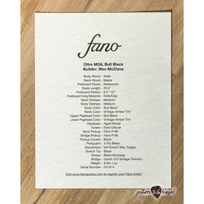 Fano MG6 Oltre P-90 Guitar w/ Gigbag – Bull Black