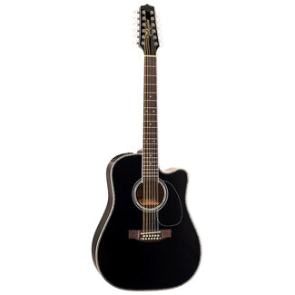 Takamine Takamine EF381DX 12-String Dreadnought Cutaway Guitar w/ Case – Black