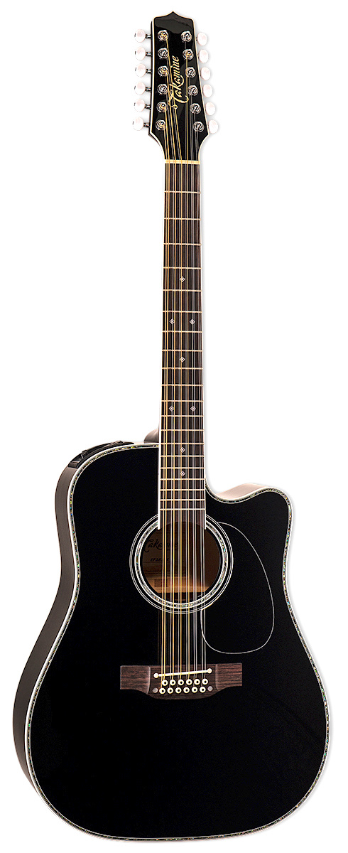 Takamine ブラック アコースティックギター Takamine EF381DX 12-String Acoustic/Electric Guitar w/ Case