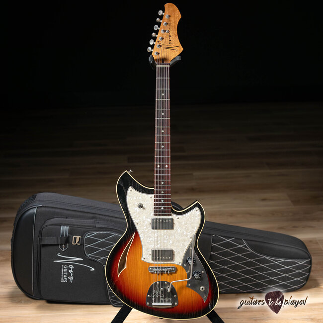 Novo Miris J Semi-Hollow Guitar w/ Fralin Pure PAF’s – 3-Tone Burst