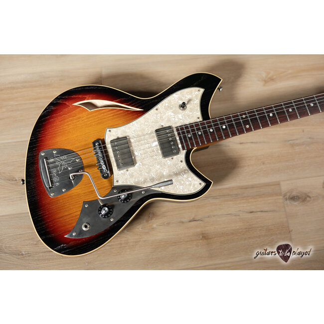 Novo Miris J Semi-Hollow Guitar w/ Fralin Pure PAF’s – 3-Tone Burst