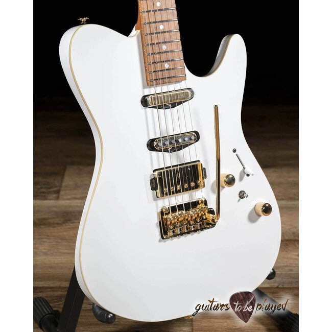 Ibanez LB1 Lari Basilio Signature Ash & Roasted Birdseye Guitar w/ Case – White