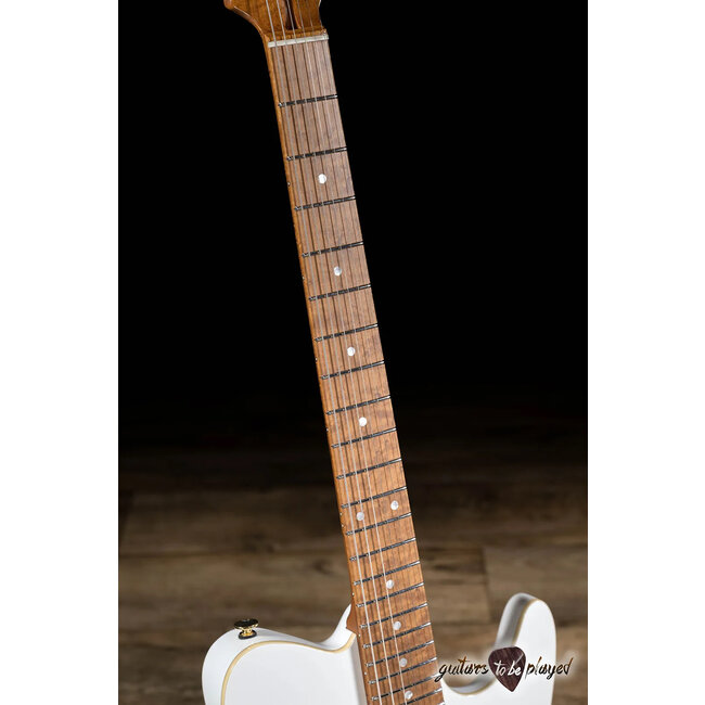 Ibanez LB1 Lari Basilio Signature Ash & Roasted Birdseye Guitar w/ Case – White